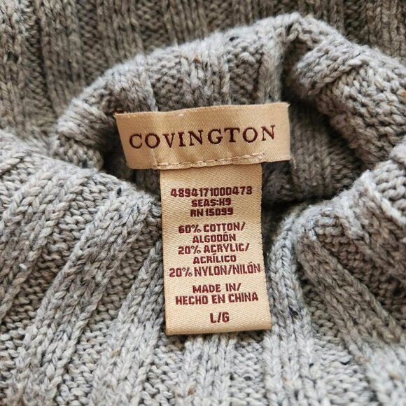 Vintage Y2K Grey Turtleneck Sweater Women Size L - Picture 3 of 7